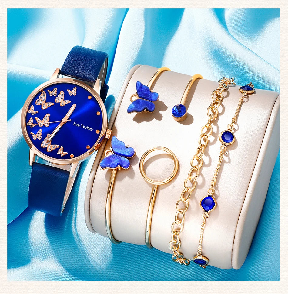 Women's Fashion Quartz Watch Bracelet For Women Casual Fashion Round Simple Watch Dainty Wheat Bracelet Set Clock Montre Femme