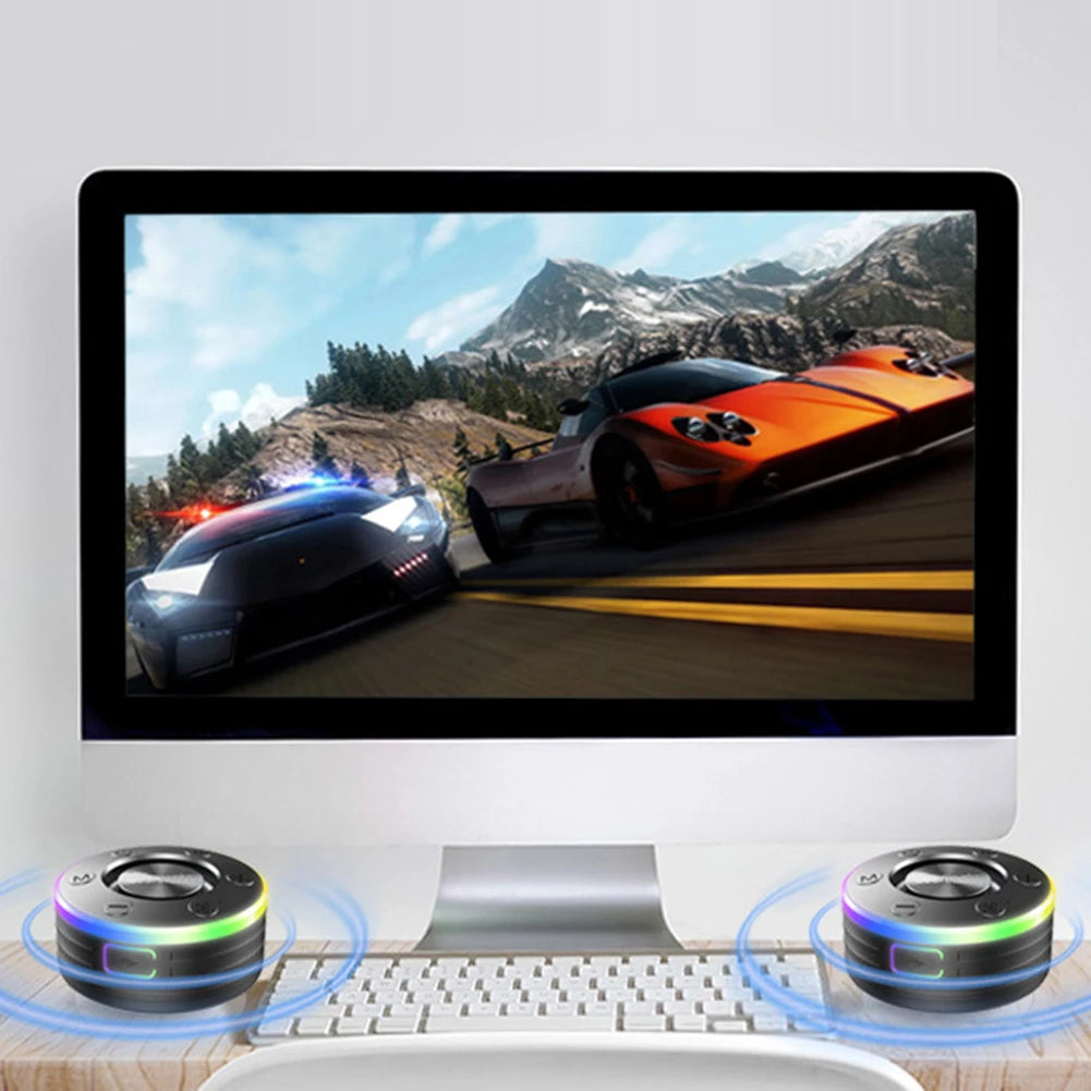 Waterproof Wireless Speaker with Suction Cup/RGB Light Bluetooth-Compatible 5.2 Hands-Free Call/FM Radio for Bathroom Sing-Along