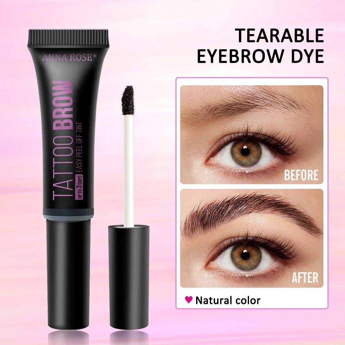 Eyebrow tattoo, peelable dye for eyebrow application, waterproof eyebrow dye, eyebrow-enhancing gel makeup, beauty tools