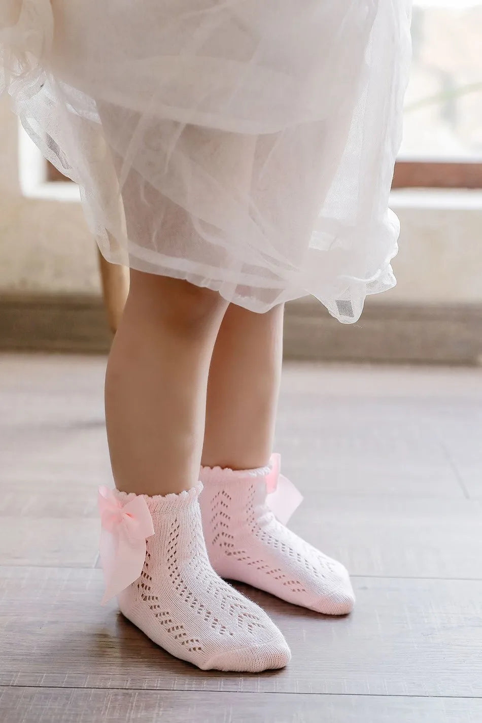 Children's Spring/Summer Thin Breathable Bow Children Girl Short Socks Hollow Out Toddlers Kids Cotton Princess Cute Socks