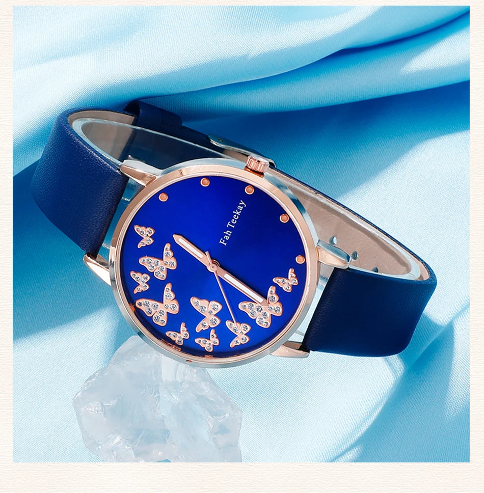 Women's Fashion Quartz Watch Bracelet For Women Casual Fashion Round Simple Watch Dainty Wheat Bracelet Set Clock Montre Femme