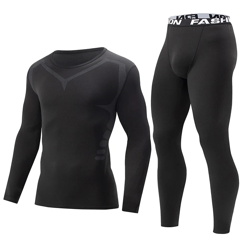 2 Pcs Spring And Autumn Men's Long-sleeved Trousers Sports Suit Fitness Running Jogging Bottoming Clothes License To Train Pants