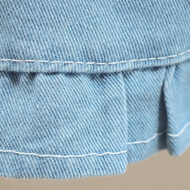 2024 Summer Girls Clothes Children Outwear Shorts With Ruffle Toddler Girl Cool Thin Denim Trousers