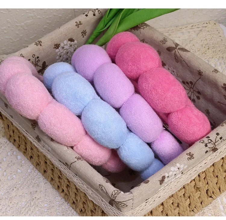 Fashion Microfiber Washing Wristbands Scrunchies Puffy Headband Spa Bubble Headband for Washing Face Makeup Shower Skincare