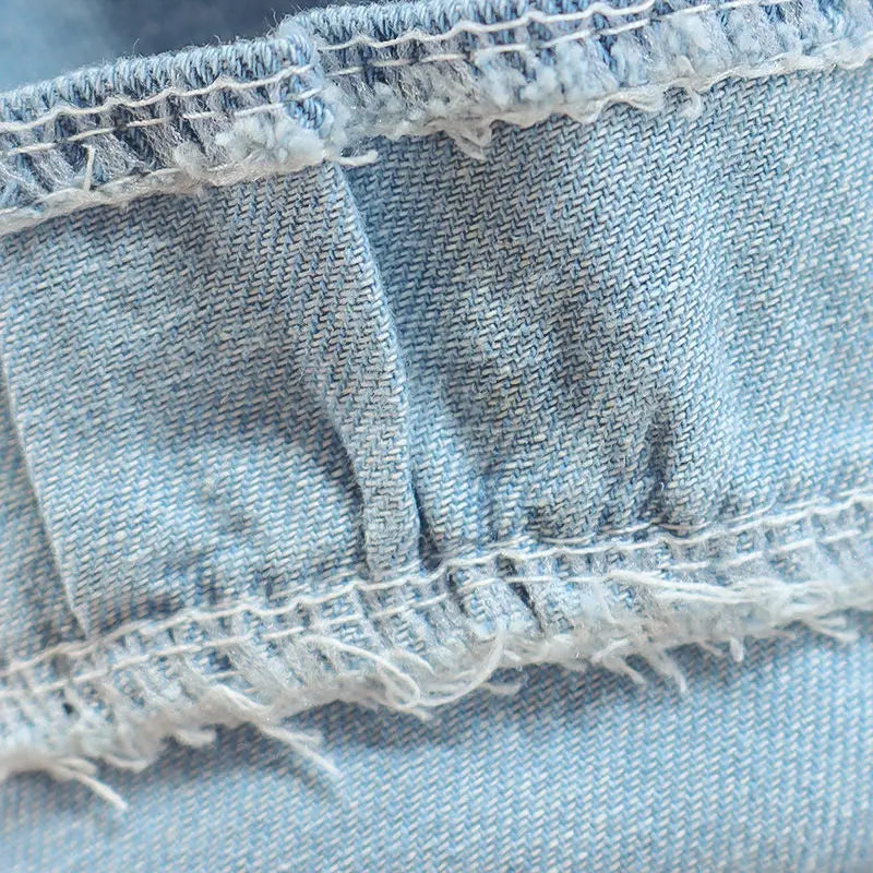 2024 Summer Girls Clothes Children Outwear Shorts With Ruffle Toddler Girl Cool Thin Denim Trousers