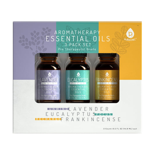 3 Pack Aromatherapy Essential oils (Lavender, Eucalyptus, Frankincense) - Transpire