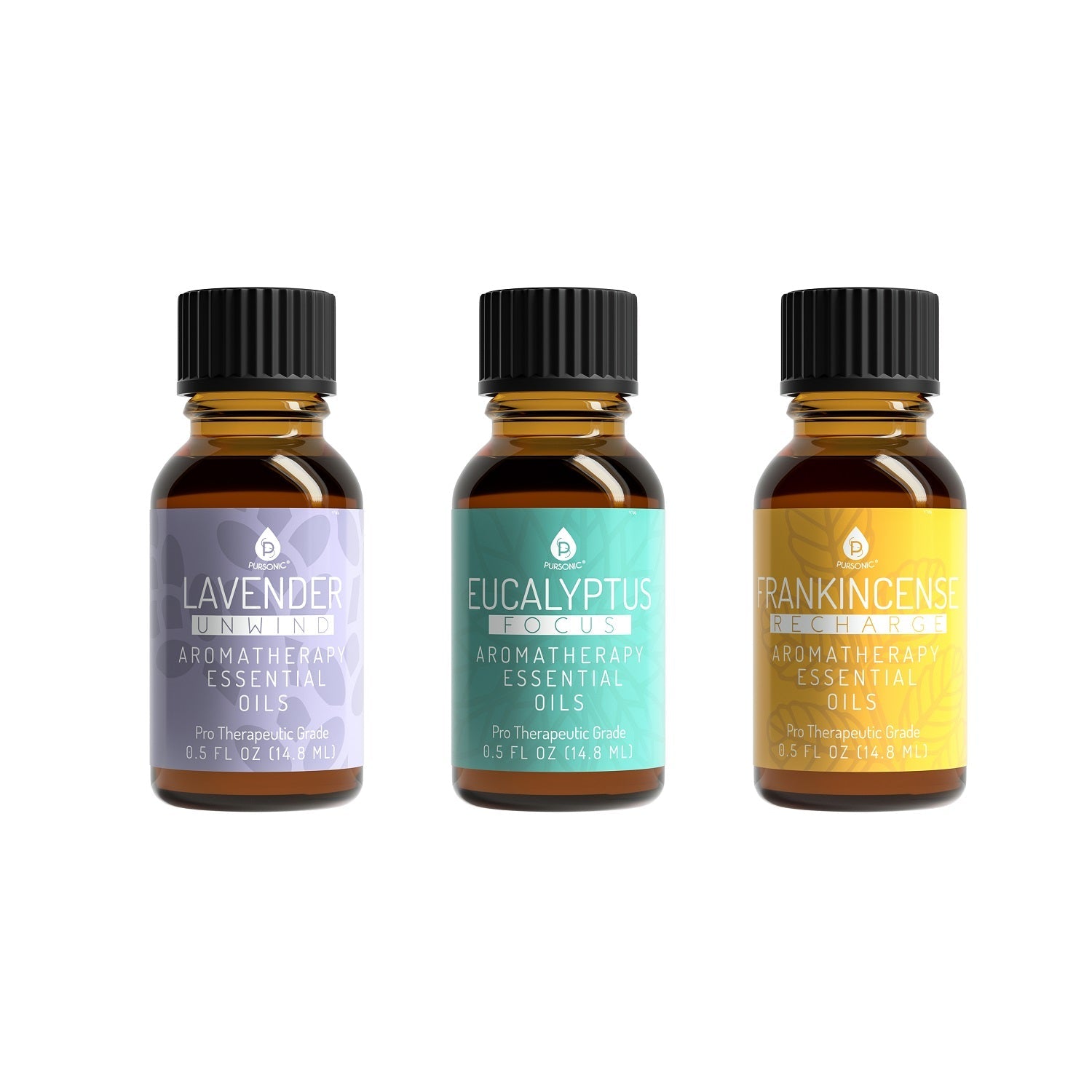 3 Pack Aromatherapy Essential oils (Lavender, Eucalyptus, Frankincense) - Transpire