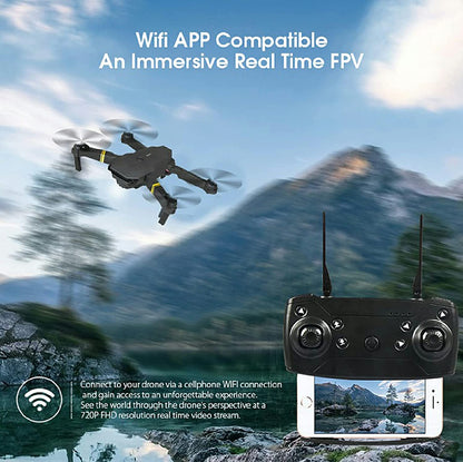 4K HD Dual Camera RC FPV WiFi Portable Wide Angle Foldable Quadcopter Drone - Transpire
