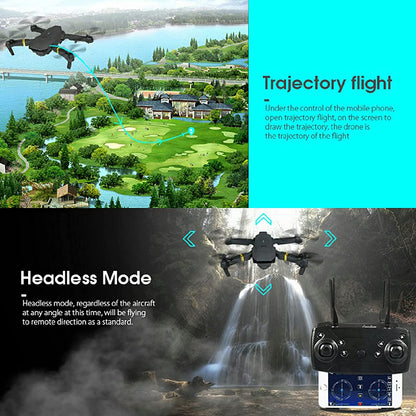 4K HD Dual Camera RC FPV WiFi Portable Wide Angle Foldable Quadcopter Drone - Transpire