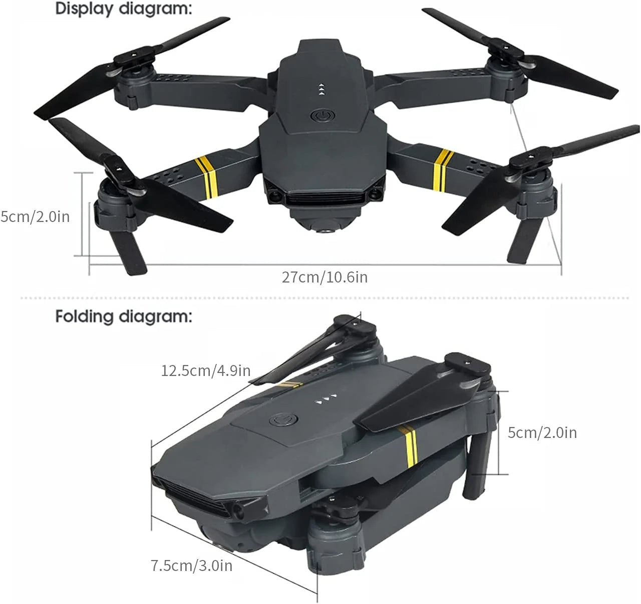 4K HD Dual Camera RC FPV WiFi Portable Wide Angle Foldable Quadcopter Drone - Transpire