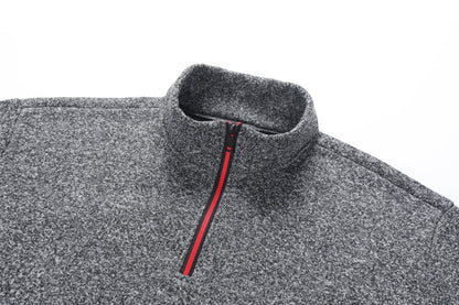 Autumn men's half-zip sweatshirts, long-sleeved solid color pullovers, turtlenecks, streetwear, winter warm jackets, sports coat