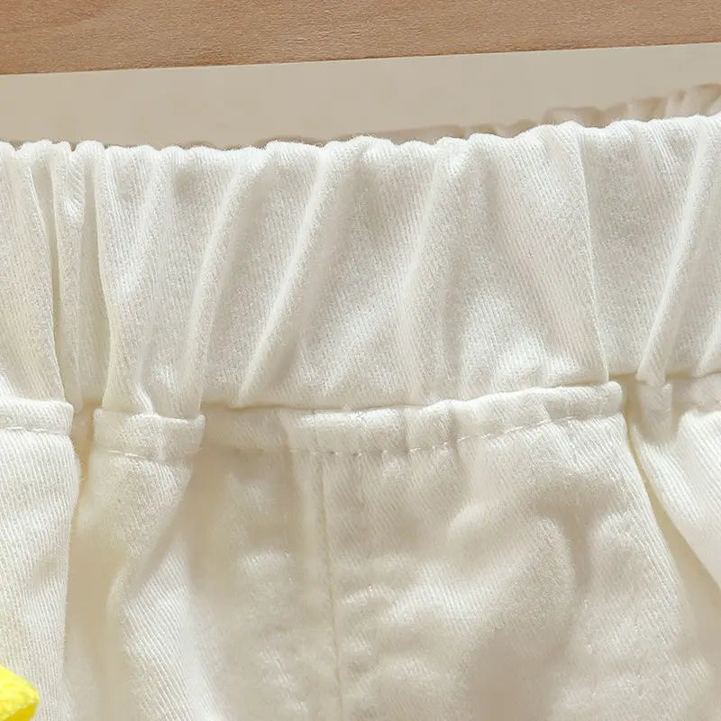 2024 Summer Girls Clothes Children Outwear Shorts With Ruffle Toddler Girl Cool Thin Denim Trousers