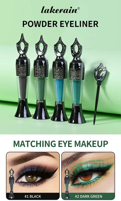 Powder Eyeliner 100% Natural Powder Long-Lasting Eyeliner Arabic Liner (Black/Green) Eyeliner For Middle Eastern Africa Women
