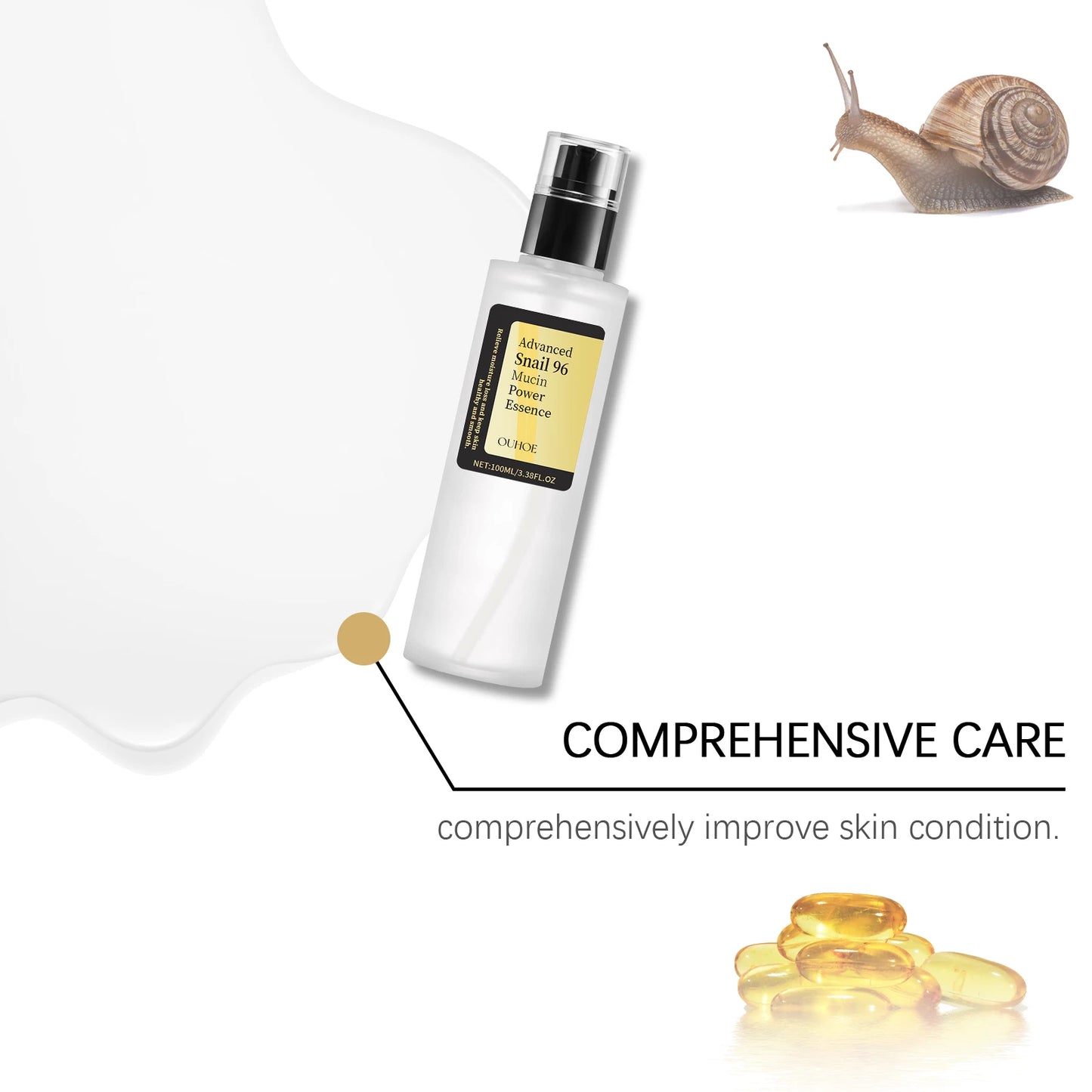 Ouhoe Snail Collagen Face Cream Repair Essence Moisturizing Lifting Firming Smoothing Nourishing Cream Korean Cosmetics Skin Car