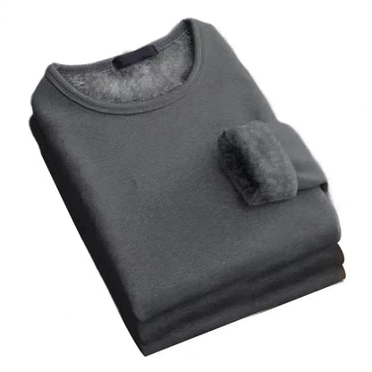 Winter Men Thickening Velvet Warm Tops Men's Long-sleeved Thermal Underwer Male Round Neck Fashion T-shirt