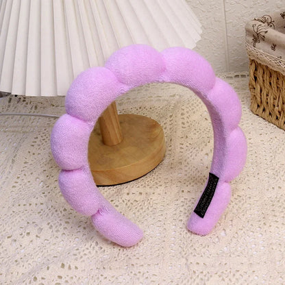 Fashion Microfiber Washing Wristbands Scrunchies Puffy Headband Spa Bubble Headband for Washing Face Makeup Shower Skincare