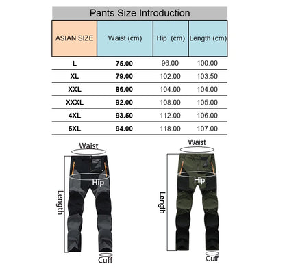TRVLWEGO Summer Men Pants Hiking Camping Climbing Fishing Outdoor Trekking Tech Quick Dry Waterproof Trousers Mountain Travel