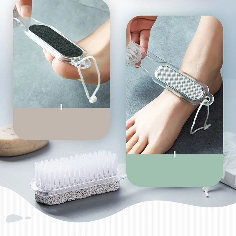 Foot Pumice Stone Dead Skin Remover Brush Bathroom Product Pedicure Grinding Tool Multifunction 4 in 1 Practical Tool