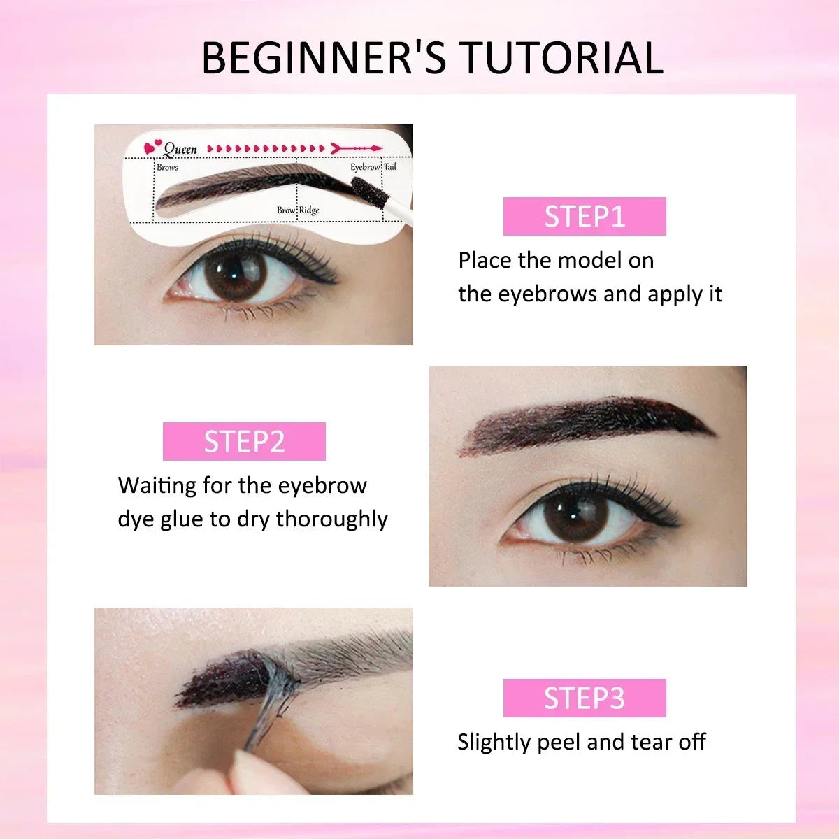 Eyebrow tattoo, peelable dye for eyebrow application, waterproof eyebrow dye, eyebrow-enhancing gel makeup, beauty tools