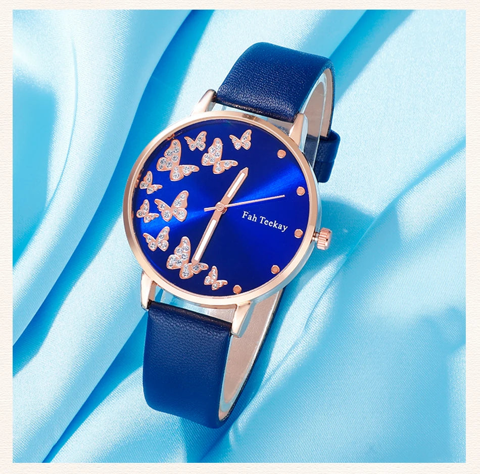 Women's Fashion Quartz Watch Bracelet For Women Casual Fashion Round Simple Watch Dainty Wheat Bracelet Set Clock Montre Femme