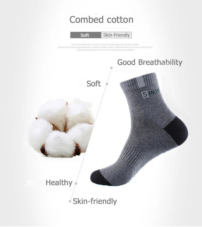 5/10 Pairs Men Bamboo Fiber Autumn Winter Men Socks Breathable Cotton Sports Sock Breathable Deodorant Business Socks Size 37-43