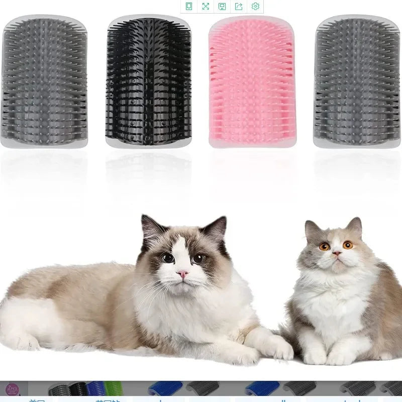 Cat Corner Brush Comb Massager for Cat Arch Plastic Scratcher Remove Hair Comb Grooming with Catnip Cat Self Cleaning Cat Supply