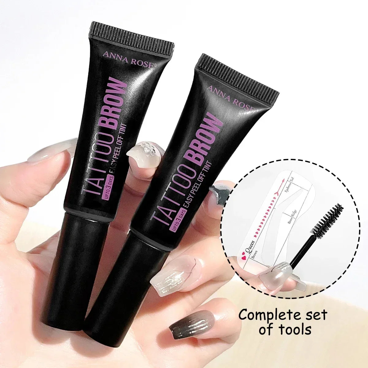 Eyebrow tattoo, peelable dye for eyebrow application, waterproof eyebrow dye, eyebrow-enhancing gel makeup, beauty tools