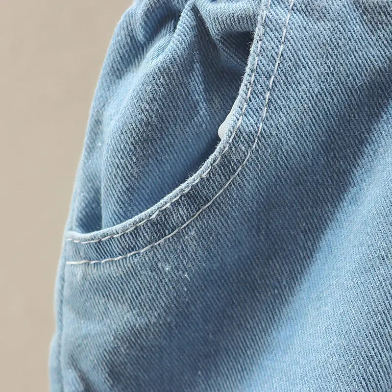 2024 Summer Girls Clothes Children Outwear Shorts With Ruffle Toddler Girl Cool Thin Denim Trousers