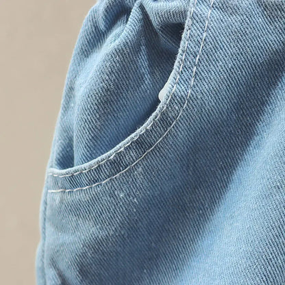 2024 Summer Girls Clothes Children Outwear Shorts With Ruffle Toddler Girl Cool Thin Denim Trousers