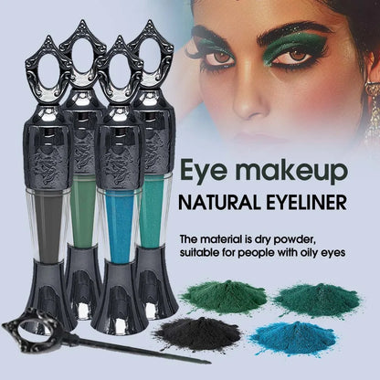Powder Eyeliner 100% Natural Powder Long-Lasting Eyeliner Arabic Liner (Black/Green) Eyeliner For Middle Eastern Africa Women