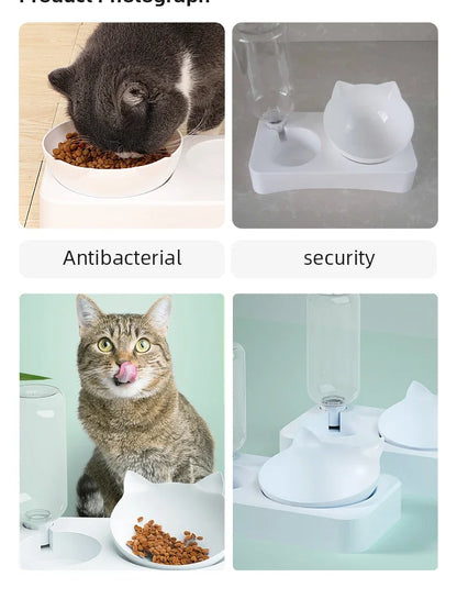 New Pet Bowl 15 Degrees Tilt to Protect Cervical Vertebrae Dog Food Bowl Automatic Drinking Feeder Pet Feeding Supplies