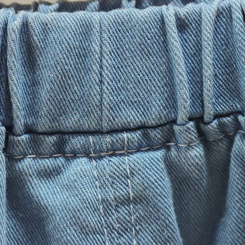 2024 Summer Girls Clothes Children Outwear Shorts With Ruffle Toddler Girl Cool Thin Denim Trousers