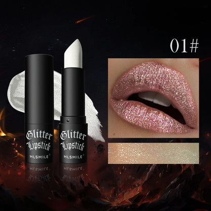MLSMILE Multi-Color Non-stick Cup Matte Lipstick Flash Lasting Easy Color Diamond Lipstick Dark Halloween Look
