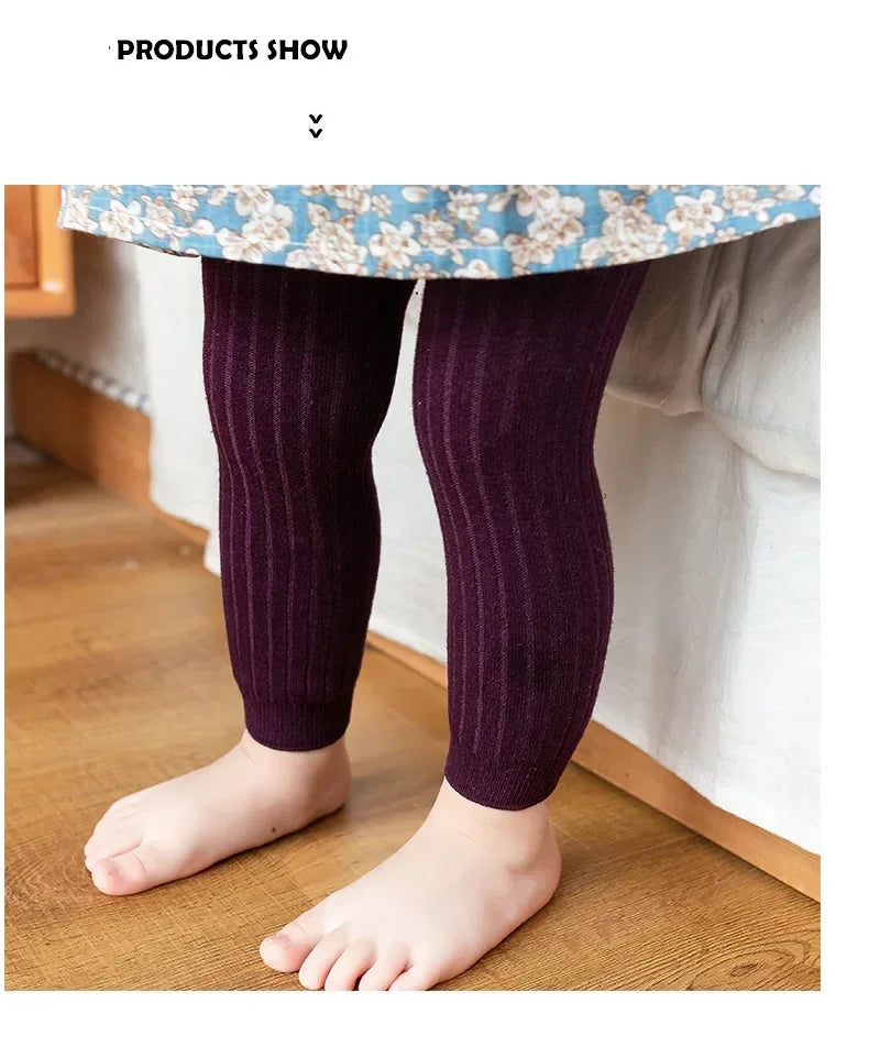 1 Piece Girls Toddler Baby Basic Ribbed Sweater and Leggings Footless Tights Kids Little Girls Dress Bottom Top Pants 1-6 Years