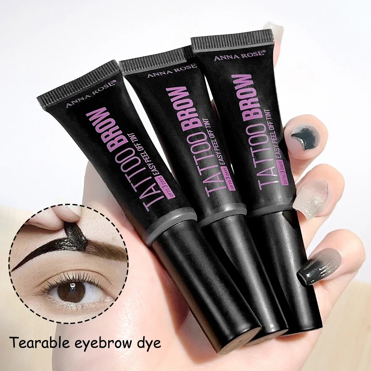 Eyebrow tattoo, peelable dye for eyebrow application, waterproof eyebrow dye, eyebrow-enhancing gel makeup, beauty tools