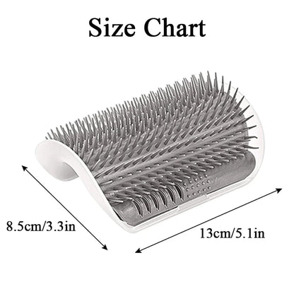 Cat Corner Brush Comb Massager for Cat Arch Plastic Scratcher Remove Hair Comb Grooming with Catnip Cat Self Cleaning Cat Supply
