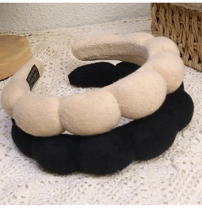 Fashion Microfiber Washing Wristbands Scrunchies Puffy Headband Spa Bubble Headband for Washing Face Makeup Shower Skincare
