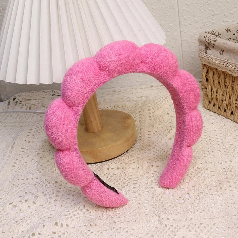 Fashion Microfiber Washing Wristbands Scrunchies Puffy Headband Spa Bubble Headband for Washing Face Makeup Shower Skincare