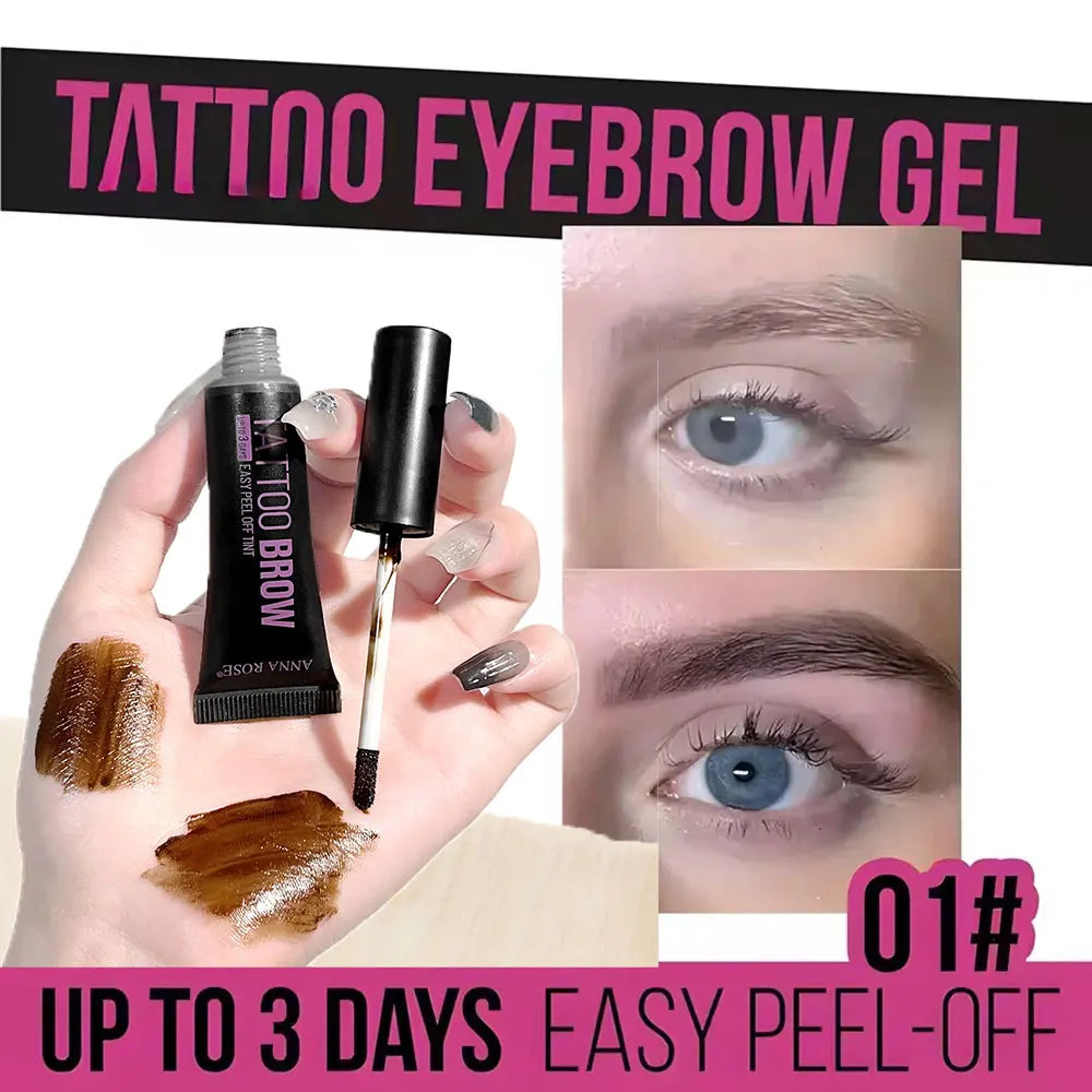 Eyebrow tattoo, peelable dye for eyebrow application, waterproof eyebrow dye, eyebrow-enhancing gel makeup, beauty tools
