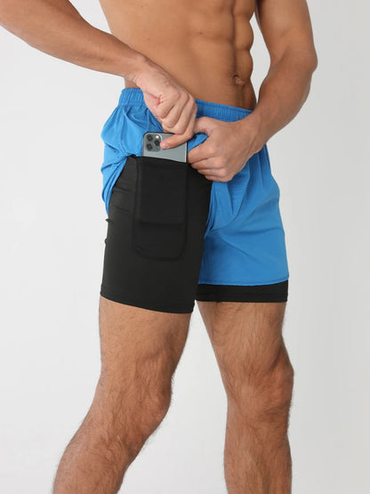 Men's Running Shorts 2025 New Release Gym Fitness 2-in-1 Exercise Summer Quick Dry Trendy Personalized Running Shorts