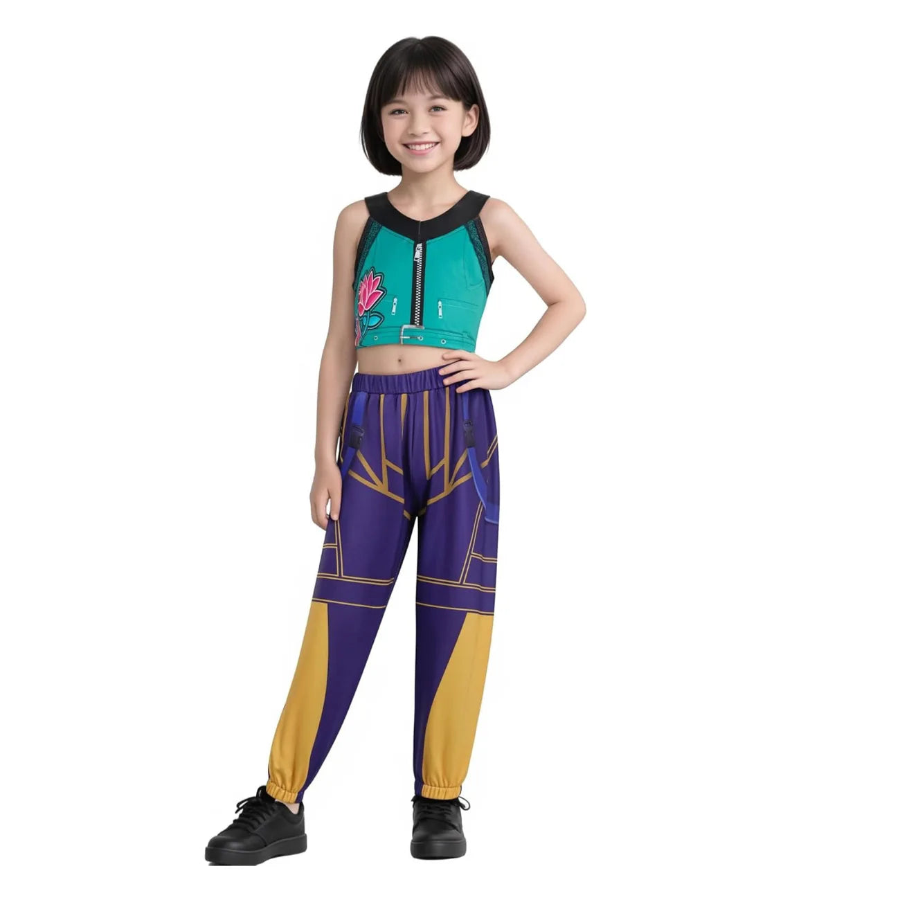 KPOP Demon Mira Huntrix Hunters Kids Clothes Girls Rumi Zoey Mira Cosplay Clothes Elegant Dress Anime Outfit Full Set Halloween