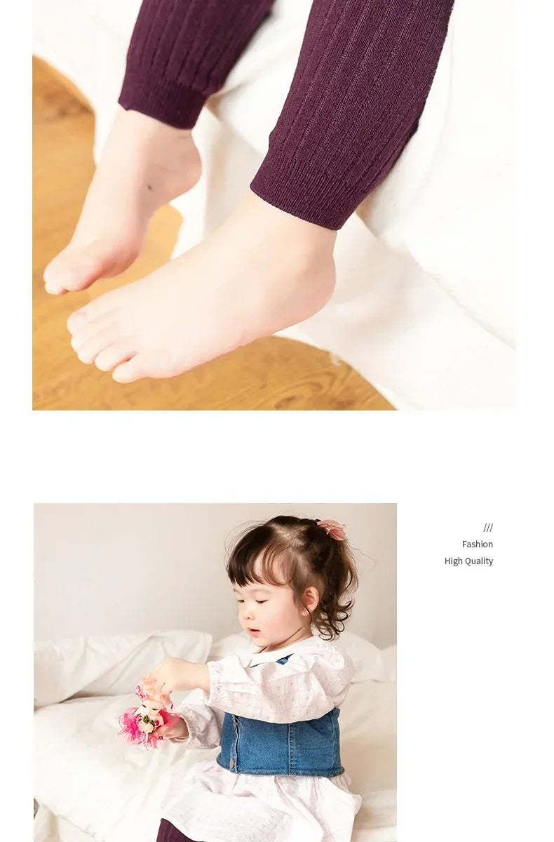 1 Piece Girls Toddler Baby Basic Ribbed Sweater and Leggings Footless Tights Kids Little Girls Dress Bottom Top Pants 1-6 Years