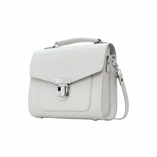 Handmade Leather Sugarcube Handbag - Eggshell - Transpire