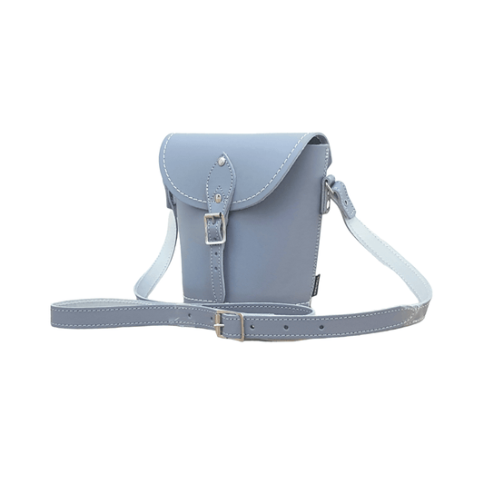 Handmade Leather Barrel Bag - Lilac Grey - Transpire