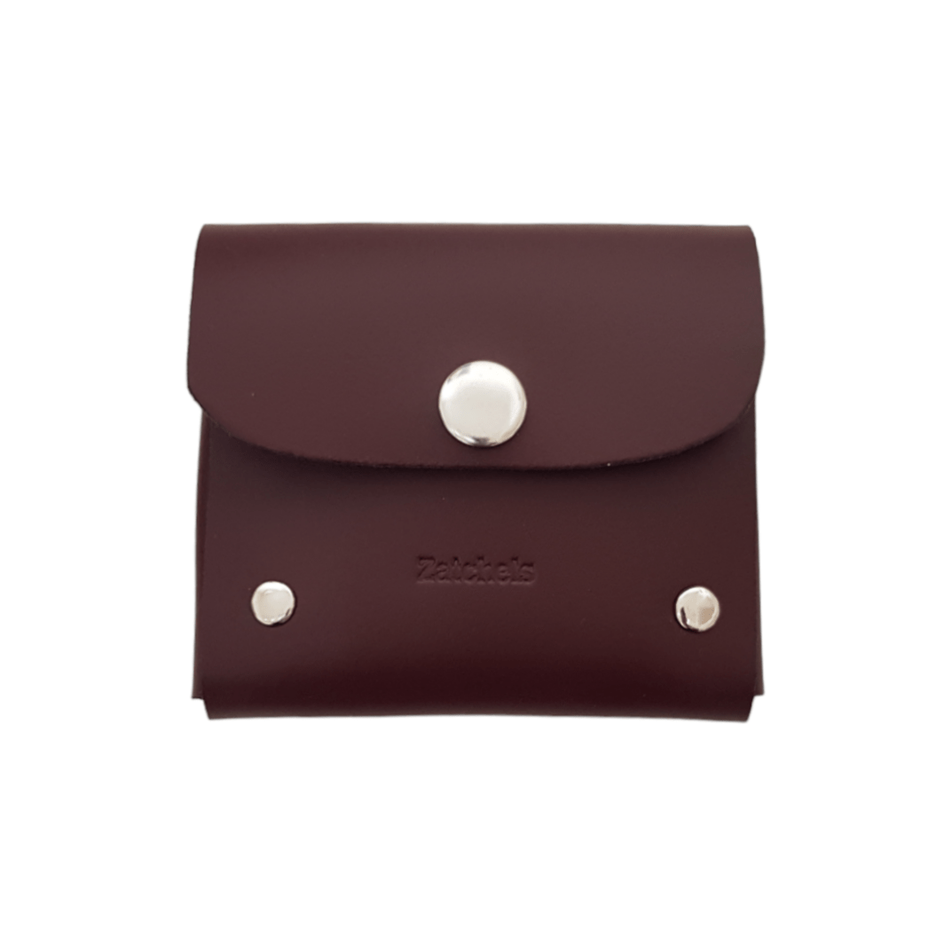 Handmade Leather Simple Coin Purse - Marsala Red - Transpire