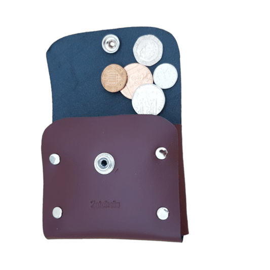 Handmade Leather Simple Coin Purse - Marsala Red - Transpire