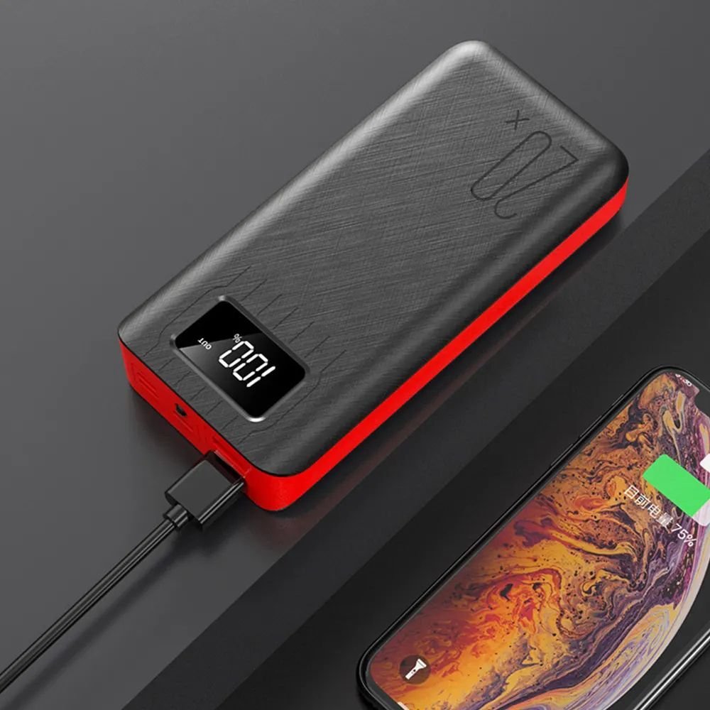 20000mAh External Battery Power Bank Dual USB With LED Flashlight - Transpire