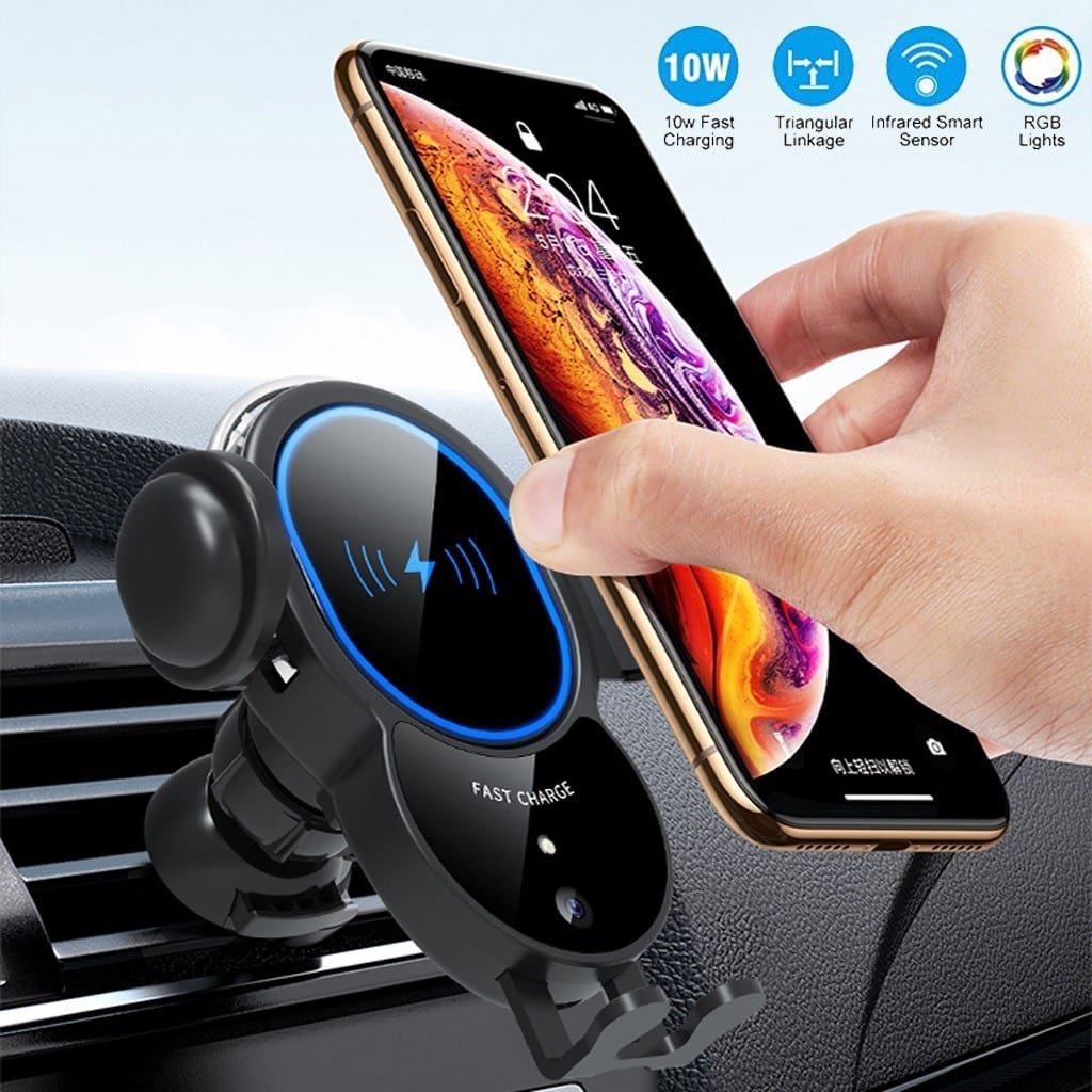 10W Wireless Triangle Mount Automatic Clamping Car Fast Charger - Transpire