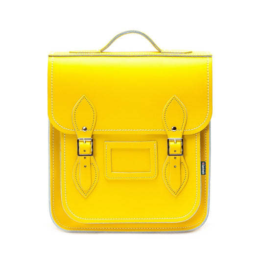 Handmade Leather City Backpack - Pastel Daffodil Yellow - Transpire