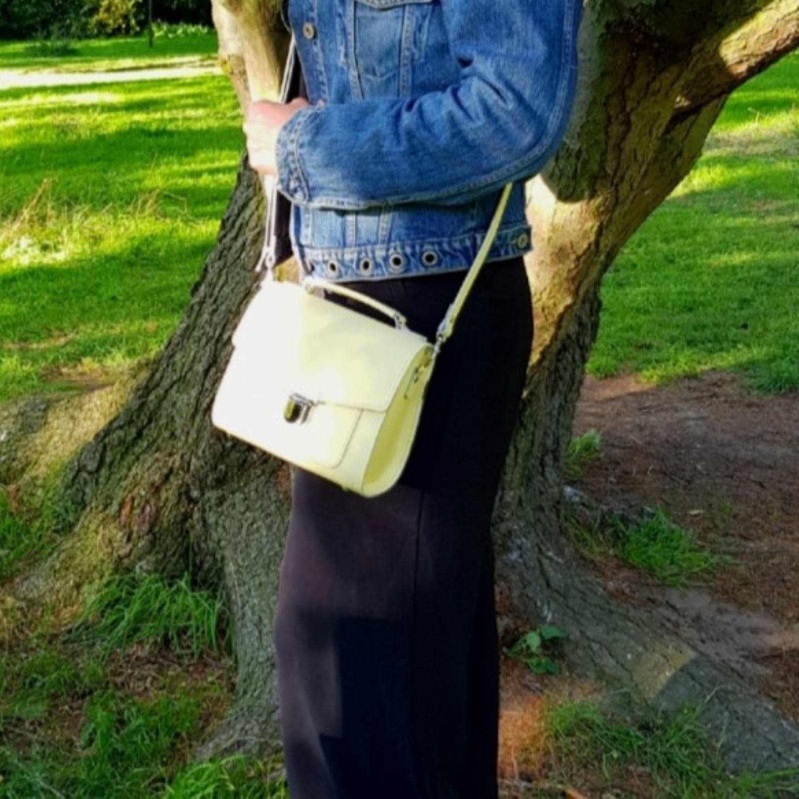 Handmade Leather Sugarcube Handbag - Eggshell - Transpire